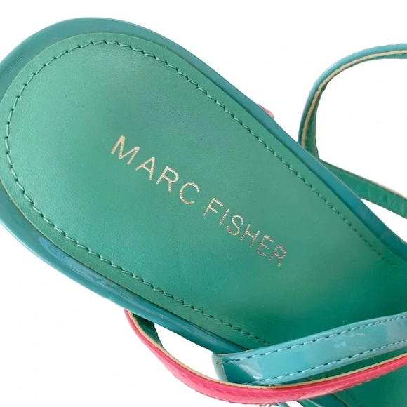 Marc Fisher Acres Heeled Platform Retro Ankle Wrap Tie Sandal Size 9.5 NWT - Picture 14 of 15